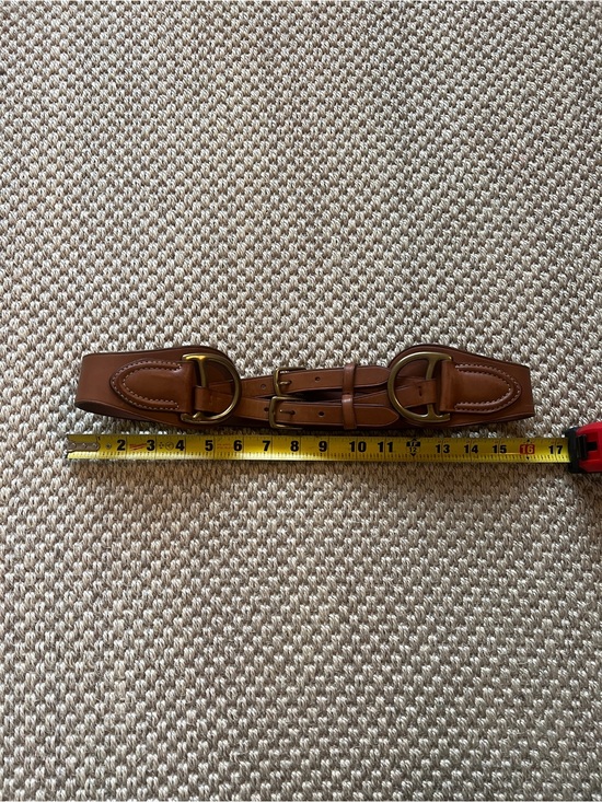 Ralph Lauren RL67 Equestrian 
Belt Saddle Leather Double Buckle Brass Hardware main image 10